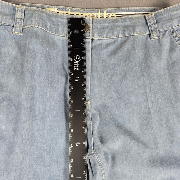 Tintoretto Pants Womens‎ 34 Blue Straight Leg Cotton Trousers Casual Made Turkey - Picture 5 of 16